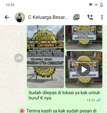 Pengiriman Papan Bunga Duka Cluwak
